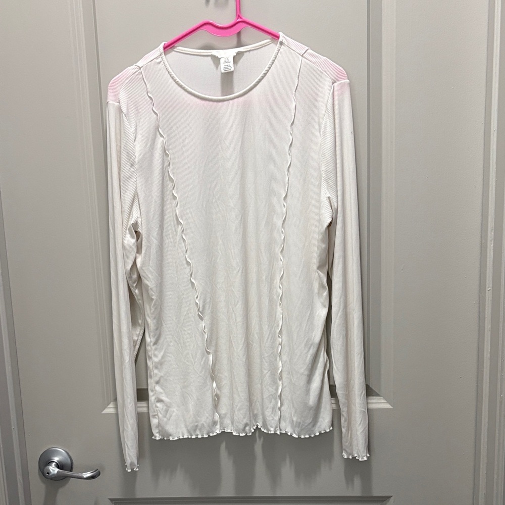 H&M Cream Long Sleeve Women's Top